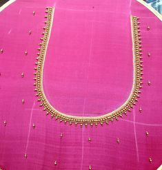 Simple Beads Works On Blouse, Simple Aari Work Blouse Design 500 Rs, Simple Aari Work Blouse Design, Simple Aari Work Blouse, 500 Rupees, Vanki Designs Jewellery, Basic Blouse Designs, Simple Aari Work, Aari Work Blouse Design