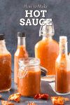 the cover of hot sauce cookbook is shown with several jars and spoons filled with food