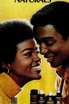 an advertisement for naturals with two people smiling and looking into each other's eyes