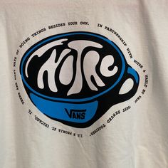 Collaboration With Vans & Notre : Long Sleeve Tee 100% Cotton Men’s M White Vans Blue Short Sleeve Tops, Blue Short Sleeve Vans Top, White Graphic Print Top By Vans, Blue Cotton Vans Top, Blue Cotton Vans Tops, Vans Notre, Skateboard Logo, Hooded Long Sleeve Shirt, Vans Shirts