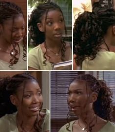 Moesha Curly Braids, Moesha Hairstyles 90s, Moesha Box Braids, Brandy Norwood Moesha, Disco Hair Black Women, Brandy Moesha Braids, Moesha Hairstyles Braids, Brandy Braids Hairstyles, 2000s Box Braids Hairstyles