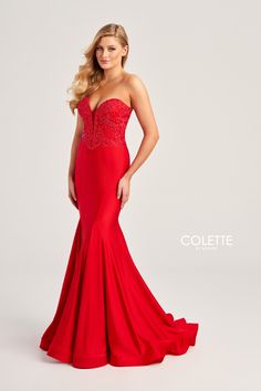 Red Prom Dress Prom Dresses Strapless, Long Mermaid Dress, Jersey Prom Dress, Red Prom Dresses, Godet Skirt, Prom Dress Plus Size, Prom Dresses Long Mermaid, Prom Long