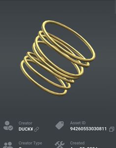 an image of a gold ring on a cell phone with the caption's name below it