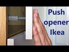 someone is opening the door with their hand in front of them and text that reads push opener ikea