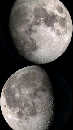 two images of the moon taken from space