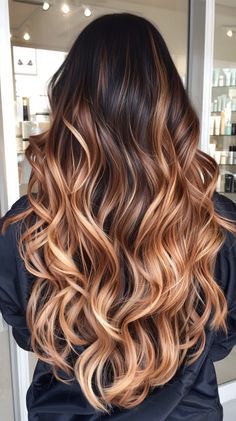 42 Beautiful Balayage Hairstyles That Are Trending Right Now Carmel Balayage Long Hair, Long Dark Brown Hair Balayage, Highlight Vs Balayage, Brown To Caramel Balayage, Balyage Long Hair Brunette To Blonde, Warm Honey Balayage, Warm Toned Balayage, Brownish Red Hair With Blonde Highlights, Fall Ombre Hair