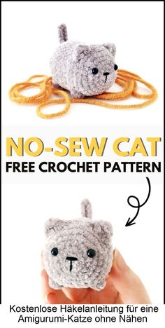 the instructions for crocheted cat purses are shown in two different styles and sizes