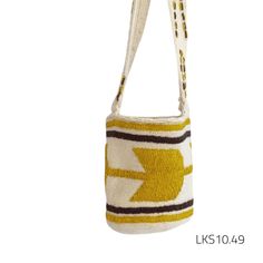 ClaudiaG Mochila One Size ClaudiaG Lush Kankuamo Small Mochila #49 Artisan Woven White Shoulder Bag, Traditional Handmade Yellow Shoulder Bag, White Handwoven Artisan Shoulder Bag, White Artisan Handwoven Shoulder Bag, Artisan Handwoven White Shoulder Bag, Artisan White Handwoven Shoulder Bag, Traditional White Handwoven Bag, Traditional Bucket Bag With Weaving For Travel, Traditional Weaving Bucket Bag For Travel