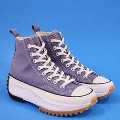 Converse Run Star Hike Hi High Top Seasonal Color Slate Lilac Blue Purple Unisex Platform Sneakers / Boots A03702c Nwt Size Guide: (Listed As Women's Shoes!) Men's 9 - Women's 10.5 Mpn: A03702c New Hues. New Heights. The Laid-Back Design Of The Iconic Chuck Taylor All Star Gets An Elevated Update In The Run Star Hike. A Canvas Upper Comes Together With The Classic Star Ankle Patch. With Its Signature Jagged Platform Outsole To Help You Stand Out In Any Crowd. Features: High-Top Platform Sneaker Trendy Purple High-top Sneakers With Round Toe, Casual Purple Lace-up Platform Sneakers, Purple High-top Sneakers With Vulcanized Sole, Lavender Sneakers With Rubber Sole And Round Toe, Purple High-top Platform Sneakers, Purple Platform Lace-up Sneakers, Purple High-top Sneakers, Sporty Purple Lace-up Canvas Shoes, Purple Canvas Shoes With Round Toe And Rubber Sole