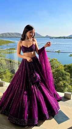 Wedding Dress Styles Indian, Wedding Outfits Women, Lehenga Ideas, Lehenga For Wedding, Desi Fits, Purple Outfit, Indian Lehenga Choli