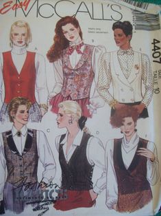 an old fashion sewing pattern for women's vests and blouses