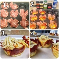 step by step instructions on how to make bacon cupcakes