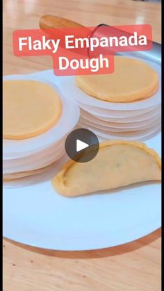 the video is showing how to make flaky empanada dough for breakfast