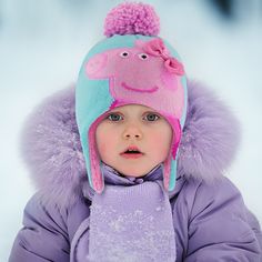 Matching Peppa Pig pattern Winter Hat and Kids Mitten set with thick earflaps, features Peppa Pig character imagery embroidered on the front. Matching Toddler Mittens feature a Peppa Pig gripper print design, Great coverage for the Head, Ears, and their little cute Hands. Toddler Winter Hat, Toddler Mittens, Pig Pattern, Pig Girl, Kids Mittens, Pig Character, Girls Winter Hats, Pink Color Schemes, Toddler Winter