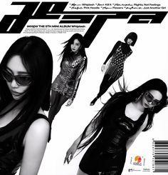 a magazine cover with an image of a woman in black and silver clothing on the cover