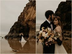 hug point elopement oregon coast Flowers In The Water, Tiger Lily Bouquet, Hug Point Oregon, Cannon Beach Wedding, Orange Tiger Lily, Elopement Places, Sunflower Orange, Nature Elopement, Wedding Photo Must Haves