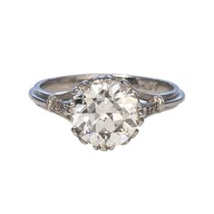 Estate 2.34ct Old Transitional Cut Diamond Platinum Engagement Ring Three Stone Antique Rings, Euro Shank Engagement Ring, Ring Redesign, Tiffany Setting, Estate Engagement Ring, Gemstone Rings Vintage, Engagement Rings Sale, Vintage Inspired Rings, Platinum Engagement Ring