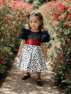 ✿ABOUT THIS DRESS ✓Our handmade white and black polka dot pattern dress is timeless and chic, while the red satin bow adds a pop of color. ✓The V-back adds a touch of sophistication, making this dress perfect for birthdays, wallflower girls, and parties.  ✓The dress is also lined from the inside with cotton lining to increase comfort, the fluffiness of the skirt is also supported by tutu. ✿FABRIC INFORMATION ✓Natural cotton lining 100% under the skirt, tulle, and satin on the top. ✓Color of your Cute Polka Dot Dress For Dress-up, Cute Polka Dot Dress-up Dresses, Playful Polka Dot Dress For Dress-up Occasions, Playful Polka Dot Dress For Dress-up, Playful Fitted Minnie Mouse Dress, Playful Fitted Dress With Puff Sleeves, Playful Polka Dot Fitted Dress, Playful Minnie Mouse Fitted Dress, Playful Polka Dot Dress