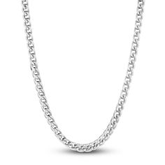 Simplicity meets swagger in this stunning Franco chain necklace. Stainless steel 4mm links 24 inches; fancy clasp Luxury Chain Necklace With Lobster Clasp For Formal Occasions, Luxury Chain Necklace With Lobster Clasp For Formal Events, Timeless Cuban Link Chain Jewelry, Timeless Formal Chain Necklace With Lobster Clasp, Luxury Snake Chain Necklace With Lobster Clasp, Stainless Steel Curb Chain Jewelry For Formal Occasions, Formal Stainless Steel Curb Chain Jewelry, Classic Stainless Steel Curb Chain Jewelry, Classic Cuban Link Necklace With Silver Chain