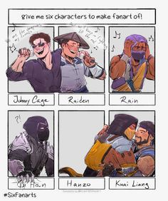 the storyboard shows how to use different characters in an animated video game, and what they