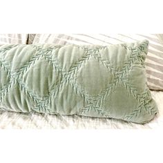 Bella Notte Long Lumber Pillow in Eucalyptus. Color between soft bottle green and light green-blue.   Custom made long lumber pillow made with Bella Notte Linen fabric cotton velvet. Fabric has been discontinued and is no longer available. Color is still available.   Almost new. Custom made. Polysilk hypoallergenic fill by American Down and Feather company. Zipper, so removable. All fabrics washable in gentle detergent. Eucalyptus Color, Lumber Pillow, Bella Notte Linens, Bottle Green, Cotton Velvet, Lumber, Velvet Fabric, Fabric Cotton, Linen Fabric