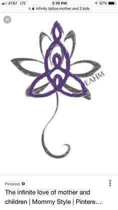 an image of a purple flower with the word, the infinite love of mother and children's style pintere