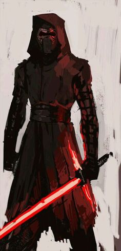 a star wars character with a red light saber