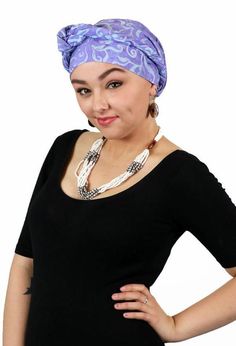 Bali Batik Head Scarf For Women Cancer Headwear  Rayon 15" X  60" La La Lavender Chemo Head Scarf, Ladies Head Scarf, Head Wraps For Women, Chemo Headwear, Head Scarves, Tie Scarf, Scarf For Women, Batik Prints, Hat Shop