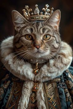 a cat with a crown on its head