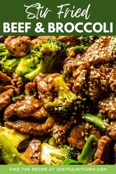 beef and broccoli stir fry with sesame seeds