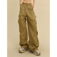 Multi-Pocket Wide Leg Cargo Pants Fabric: Polyester Size: M, L, XL, Multiple Color Selections: Black, Khaki Season: Spring, Fall, Winter Dance Pants Hip Hop, Sweat Shorts Men, Wide Leg Cargo Pants, Dance Pants, Pants Fabric, Tactical Pants, Solid Color Shirt, Outdoor Jacket, Cardigan Tops