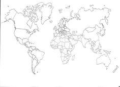 the world map is shown in black and white, with countries marked on each side