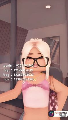 an animated woman with glasses and a pink top