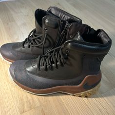 Brand New Never Worn Nike Boots In Colors Black And Brown Nike Shoes Black, Nike Boots, Black Nike Shoes, Walker Boots, Pajama Shirt, Fit N Flare Dress, Rain And Snow Boots, Nike Black, Boot Sandals