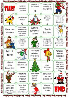 a christmas calendar with cartoon characters and words in english, spanish, and french language