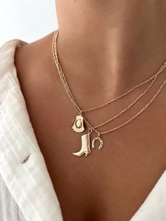 14k gold filled necklace  18 inch Pool Party Mom Outfit, Cowboy Necklaces, Cowgirl Essentials, Cowboy Necklace, Alv Jewels, Mode Country, Looks Country, Cowgirl Aesthetic, Cowgirl Jewelry