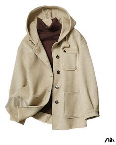 Zlily - Double-sided Woolen Overcoat with Fleece Lining and Hooded Casual Design Beige Hooded Winter Outerwear, Warm Beige Hooded Jacket For Winter, Beige Hooded Outerwear For Winter, Winter Beige Outerwear With Double-lined Hood, Beige Double-lined Hood Winter Outerwear, Warm Hooded Beige Outerwear, Hooded Beige Outerwear For Cold Weather, Warm Beige Hooded Outerwear, Hooded Beige Parka For Winter