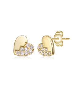 in stock Earrings For Kids, Butterfly Earrings Gold, Heart Stud Earrings, Kids Earrings, Heart Studs, Butterfly Earrings, Heart Earrings Studs, Online Earrings, Gold Plated Sterling Silver