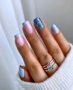 50+ Best Holiday Nails You Need To Try Out! - Prada & Pearls Oct Nails 2023, Winter Nails Dipped, Winter Blue Dip Nails, Square Dip Nails Winter, Pretty Winter Nails Classy Short, January Birthday Nails, Short Square Acrylic Nails Winter, Christmas New Years Nails, Short Winter Nails 2022