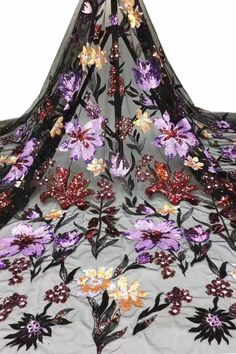 We offer a variety of fashion handmade fabric，those are widely use for wedding dress，garment and fashion cloth. we sell it by yard，our minimum order is 1 yards，and we always package it 15 yards for one roll，the width is 135cm/52 inch Material ： mesh ，Rayon,polyester. Symmetrical embroidery floral pattern, with lovely flowers in the middle, scalloped border. You can also cut and use separately. Perfect for dress, tops, wedding veil. You can split the piece up and have one scalloped edge around th Haute Couture Embroidery, Bridal Lace Fabric, Embroidered Lace Fabric, Couture Embroidery, Corded Lace, Formal Party Dress, Flower Lace, Sequins Embroidery, Embroidery Fabric