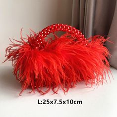 Bead Bag, Blank Business Cards, Red Purse, Designer Purses, Red Feather, Party Purse, Red Purses, Beaded Bag, Ostrich Feather