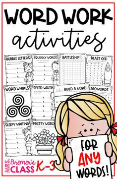 the word work activities for 3rd grade students to use in their writing and spelling skills