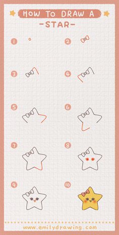 how to draw a star step by step instructions for kids and beginners with pictures