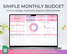 Investment Tracker, Income Tracker, Monthly Budget Spreadsheet, Paycheck Budget, Savings And Investment, Bill Tracker, Budget Spreadsheet, Expense Tracker, Monthly Budget Aesthetic Budget, Savings Money, Savings Goals, Personal Budget, Budget Spreadsheet, Saving Goals