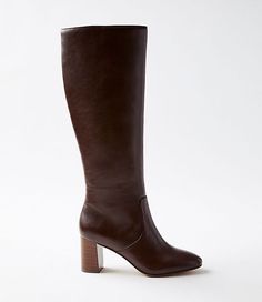 Tall and sleek with a chic yet walkable heel, these boots instantly pull outfits together with impeccable (and effortless) polish. Padded footbed for comfort. 2 3/4" heel.,Imported:Imported Loft Heeled Tall Boots Size 11 Chocolate Women's by Loft Size Regular - 11 Chocolate Women's Shoes, Boots, Footwear Medium Width Low Heel Boots For Work, Workwear Low Heel Boots, Sleek Brown Boots For Workwear, Wide Calf Almond Toe Heeled Boots For Work, Fall Knee-high Boots With Stacked Heel, Workwear Knee-high Boots With Low Heel Medium Width, Wide Calf Workwear Boots With Padded Heel, Workwear Boots With Padded Low Heel, Low Heel Wide Calf Boots For Work