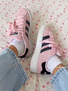 Clean Girl Perfume, Pink Clean Girl, Campus Sneakers, Basic Hairstyles, Pink Campus, Adidas Campus 00s