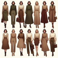 House Wife Aesthetic Outfit, Winter Outfits Drawing, Dark Academia Woman, Mode Hippie, Chique Outfits, Easy Trendy Outfits, Fashion Inspiration Design