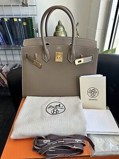 BNIB Hermes Birkin Sellier 30 Epsom Calfskin Etoupe GHW 2023 B Stamp/Receipt | eBay Best Hermes Bag, Hermes Birkin Aesthetic, Etoupe Birkin, Hermes Birkin Colours, Hermes Bags Birkin, Birkin 30 Etoupe, Hermes Birkin Sellier, Hermes Etoupe, Birken Bag