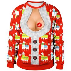 Funny Boobs Alpaca Christmas Sweater  Tl Shipping from the US. Easy 30 day return policy, 100% cotton, Double-needle neck, sleeves and hem; Roomy Unisex Fit. Christmas Alpaca, Alpaca Christmas, Ugly Christmas Jumpers, Xmas Jumpers, Cozy Knit Sweater, Alpaca Sweater, Chic Sweaters, Urban Chic, Printed Sweater