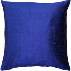 a blue pillow on a white background